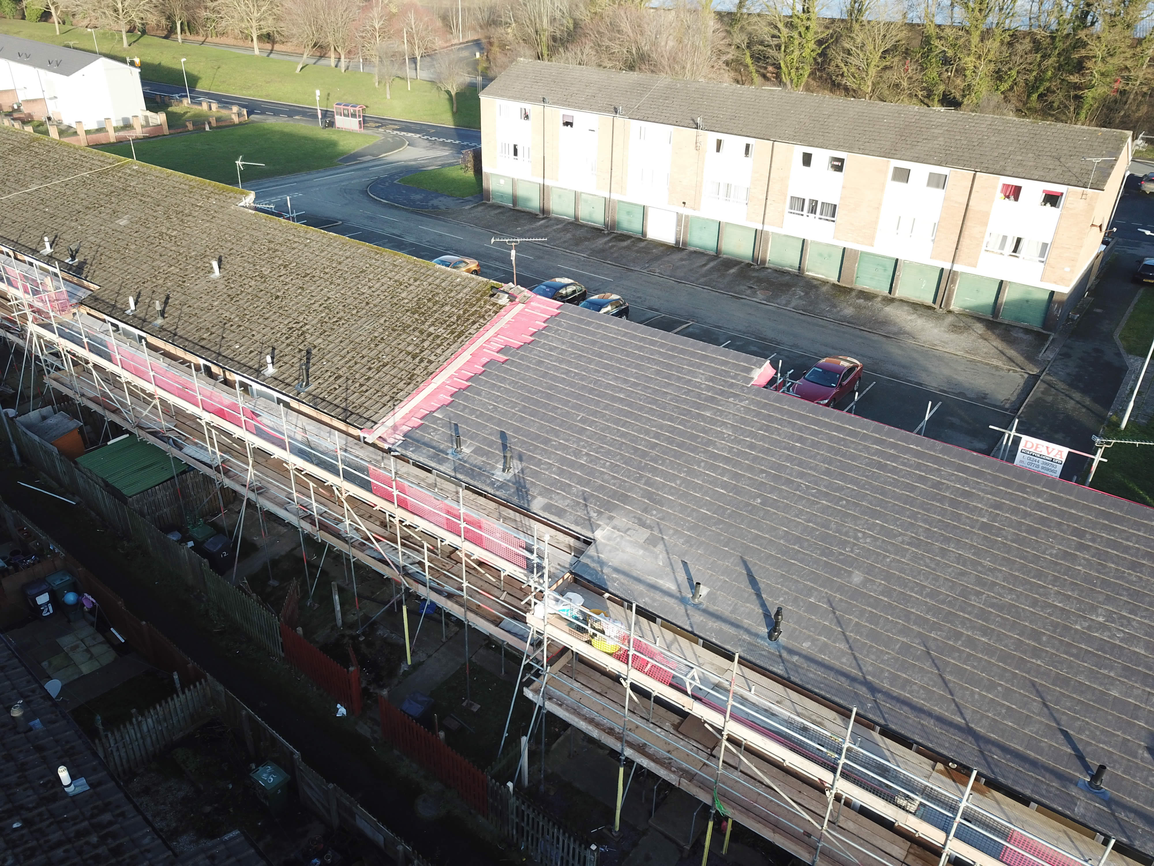 Roofing refurbishment at Plas Madoc copyright SuaveAirPhotos