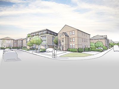 An artist's impression of the housing association properties