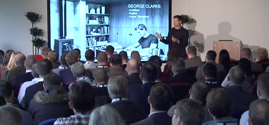 George Clarke talks at hosuebuilding event