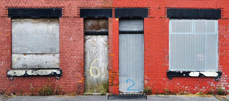 empty homes - terraces boarded up